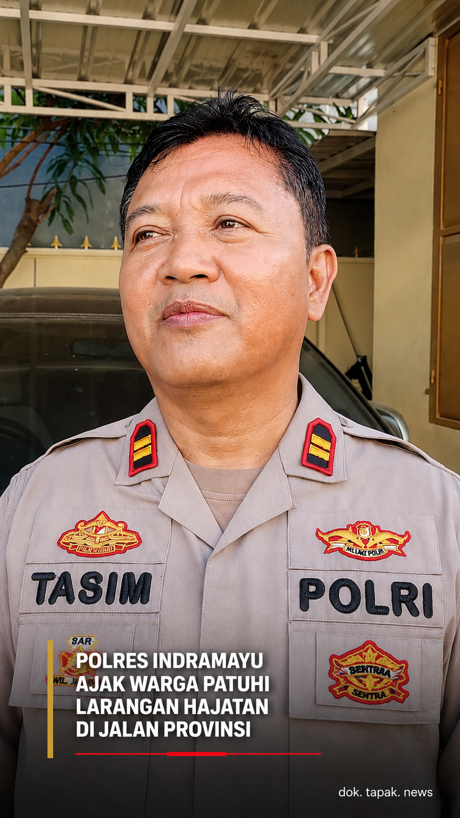 Polres Indramayu Ajak Warga Patuhi Larangan Hajatan di Jalan Provinsi